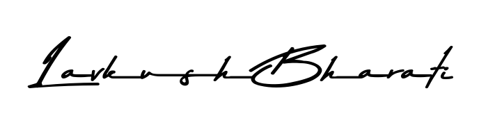 A sleek calligraphic signature for name Lavkush Bharati utilizing Asem Kandis PERSONAL USE styling. Great for adding personal signatures to photos and art. Lavkush Bharati signature style 9 images and pictures png