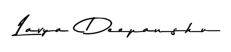 The Asem Kandis PERSONAL USE font gives name Lavya  Deepanshu a signature that looks effortless yet distinguished. Download high-res PNG instantly. Lavya  Deepanshu signature style 9 images and pictures png
