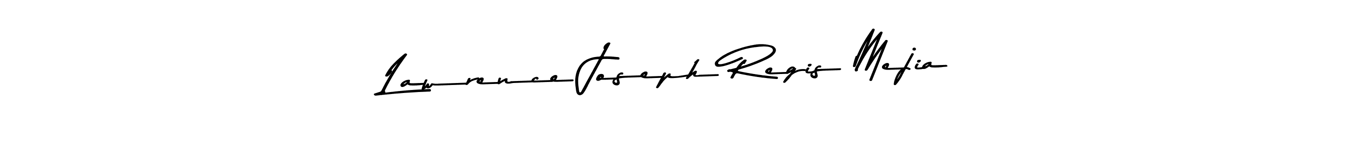 How to make Lawrence Joseph Regis Mejia name signature. Use Asem Kandis PERSONAL USE style for creating short signs online. This is the latest handwritten sign. Lawrence Joseph Regis Mejia signature style 9 images and pictures png