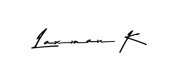 How to make Laxman K name signature. Use Asem Kandis PERSONAL USE style for creating short signs online. This is the latest handwritten sign. Laxman K signature style 9 images and pictures png