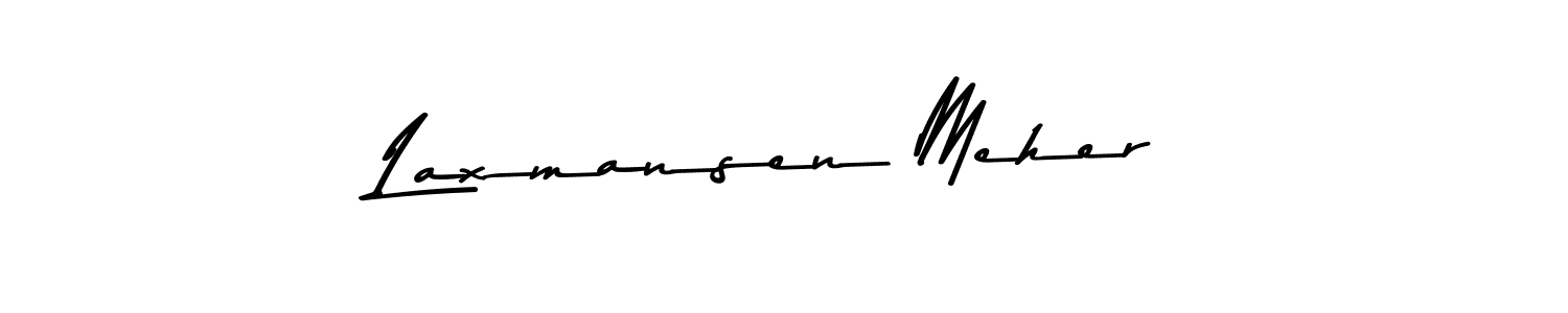 The best way (Asem Kandis PERSONAL USE) to make a short signature is to pick only two or three words in your name. The name Laxmansen Meher include a total of six letters. For converting this name. Laxmansen Meher signature style 9 images and pictures png