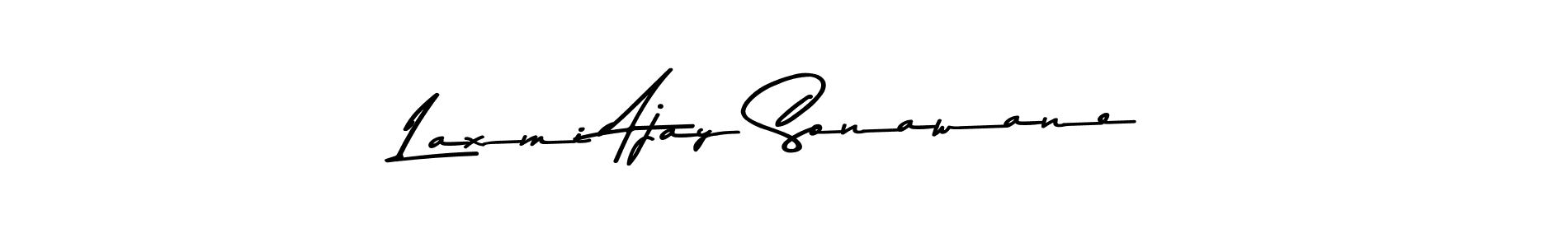 The best way (Asem Kandis PERSONAL USE) to make a short signature is to pick only two or three words in your name. The name Laxmi Ajay Sonawane include a total of six letters. For converting this name. Laxmi Ajay Sonawane signature style 9 images and pictures png