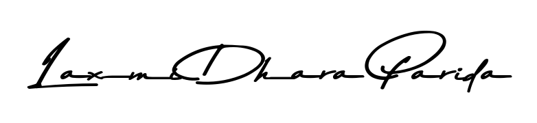 The Asem Kandis PERSONAL USE font transforms the name Laxmi Dhara Parida into an executive sign with sharp precision and distinguished character. Laxmi Dhara Parida signature style 9 images and pictures png