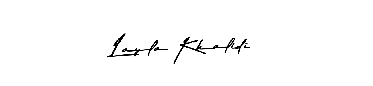 How to make Layla Khalidi name signature. Use Asem Kandis PERSONAL USE style for creating short signs online. This is the latest handwritten sign. Layla Khalidi signature style 9 images and pictures png