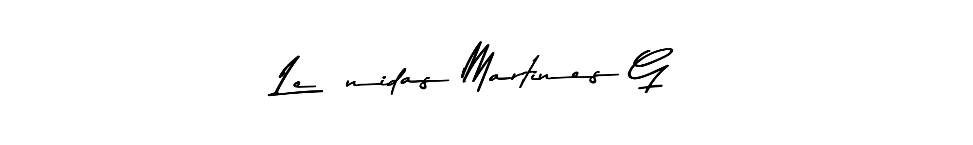 How to make Leónidas Martines G name signature. Use Asem Kandis PERSONAL USE style for creating short signs online. This is the latest handwritten sign. Leónidas Martines G signature style 9 images and pictures png