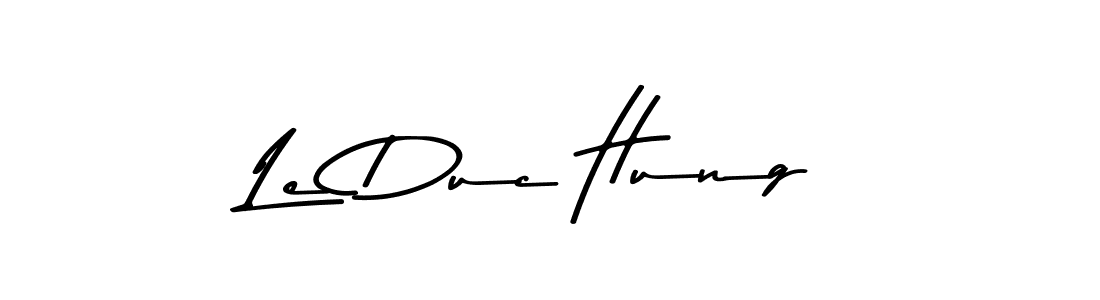 Create a beautiful signature design for name Le Duc Hung. With this signature (Asem Kandis PERSONAL USE) fonts, you can make a handwritten signature for free. Le Duc Hung signature style 9 images and pictures png