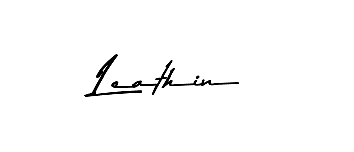 Use a signature maker to create a handwritten signature online. With this signature software, you can design (Asem Kandis PERSONAL USE) your own signature for name Leathin. Leathin signature style 9 images and pictures png