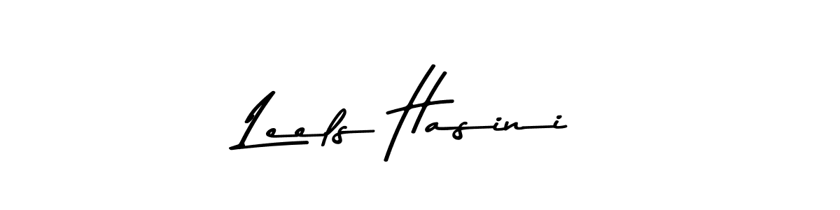 How to make Leels Hasini name signature. Use Asem Kandis PERSONAL USE style for creating short signs online. This is the latest handwritten sign. Leels Hasini signature style 9 images and pictures png