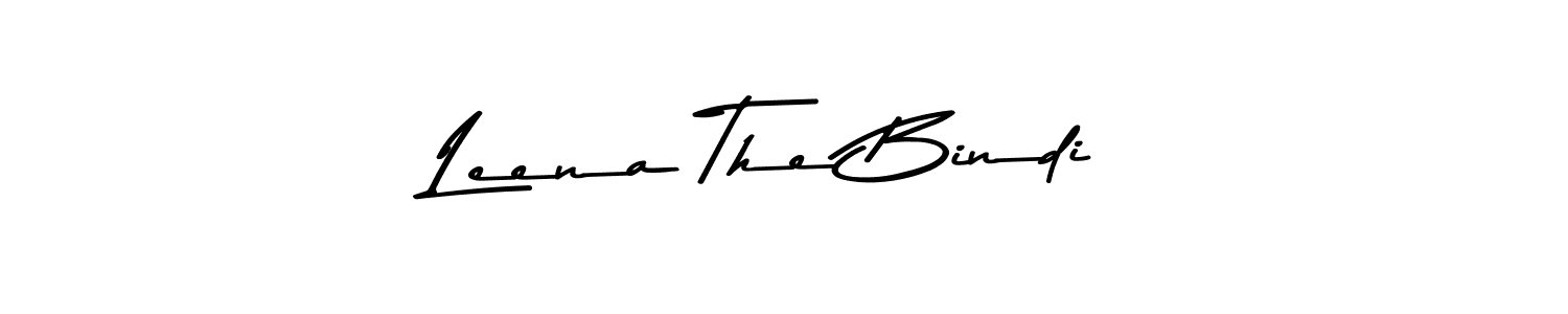How to make Leena The Bindi name signature. Use Asem Kandis PERSONAL USE style for creating short signs online. This is the latest handwritten sign. Leena The Bindi signature style 9 images and pictures png