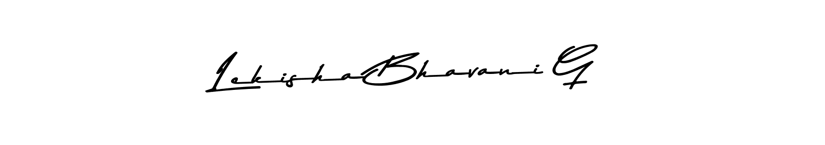 The best way (Asem Kandis PERSONAL USE) to make a short signature is to pick only two or three words in your name. The name Lekisha Bhavani G include a total of six letters. For converting this name. Lekisha Bhavani G signature style 9 images and pictures png