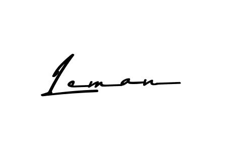 Create a beautiful signature design for name Leman. With this signature (Asem Kandis PERSONAL USE) fonts, you can make a handwritten signature for free. Leman signature style 9 images and pictures png