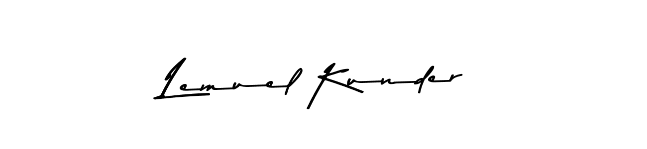 Lemuel Kunder stylish signature style. Best Handwritten Sign (Asem Kandis PERSONAL USE) for my name. Handwritten Signature Collection Ideas for my name Lemuel Kunder. Lemuel Kunder signature style 9 images and pictures png
