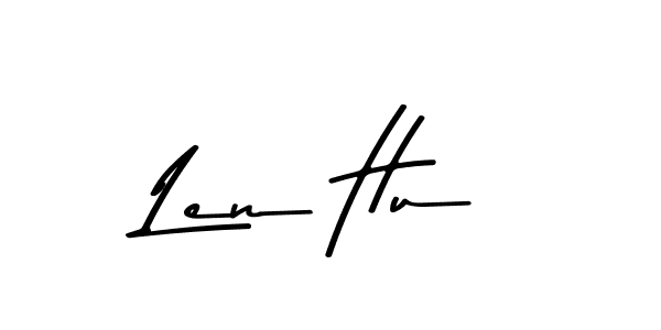 Create a beautiful signature design for name Len Hu. With this signature (Asem Kandis PERSONAL USE) fonts, you can make a handwritten signature for free. Len Hu signature style 9 images and pictures png