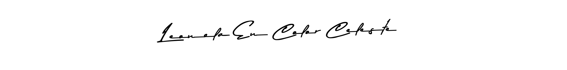 Make a beautiful signature design for name Leonela En Color Celeste. Use this online signature maker to create a handwritten signature for free. Leonela En Color Celeste signature style 9 images and pictures png