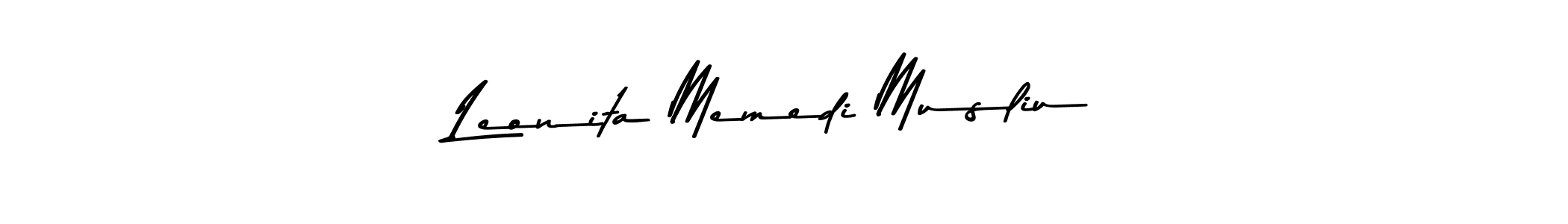 Design your own signature with our free online signature maker. With this signature software, you can create a handwritten (Asem Kandis PERSONAL USE) signature for name Leonita Memedi Musliu. Leonita Memedi Musliu signature style 9 images and pictures png