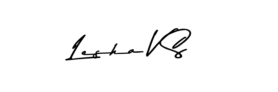 Create a beautiful signature design for name Lesha V S. With this signature (Asem Kandis PERSONAL USE) fonts, you can make a handwritten signature for free. Lesha V S signature style 9 images and pictures png