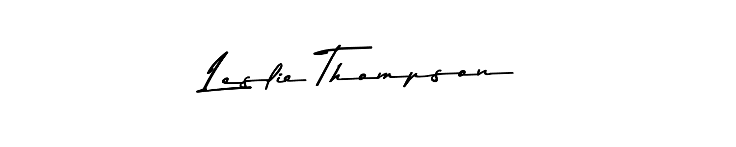 How to make Leslie Thompson name signature. Use Asem Kandis PERSONAL USE style for creating short signs online. This is the latest handwritten sign. Leslie Thompson signature style 9 images and pictures png