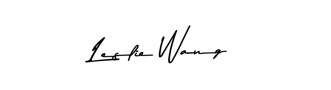 How to make Leslie Wang name signature. Use Asem Kandis PERSONAL USE style for creating short signs online. This is the latest handwritten sign. Leslie Wang signature style 9 images and pictures png