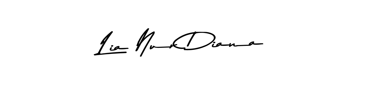 How to make Lia Nur Diana name signature. Use Asem Kandis PERSONAL USE style for creating short signs online. This is the latest handwritten sign. Lia Nur Diana signature style 9 images and pictures png