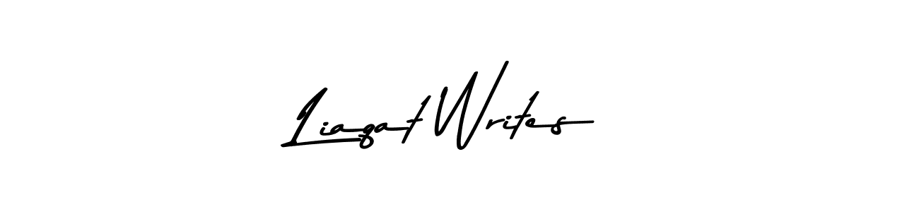Make a beautiful signature design for name Liaqat Writes. With this signature (Asem Kandis PERSONAL USE) style, you can create a handwritten signature for free. Liaqat Writes signature style 9 images and pictures png
