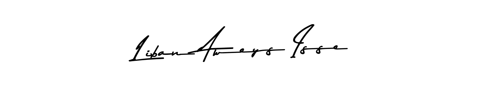 How to make Liban Aweys Isse name signature. Use Asem Kandis PERSONAL USE style for creating short signs online. This is the latest handwritten sign. Liban Aweys Isse signature style 9 images and pictures png