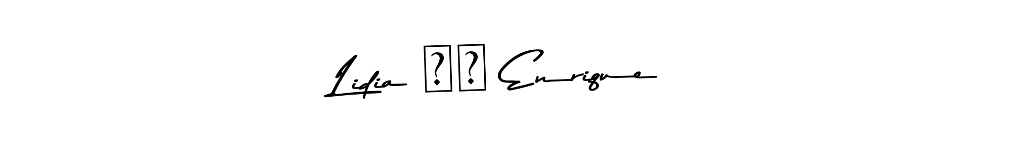 Create a beautiful signature design for name Lidia ❤️ Enrique. With this signature (Asem Kandis PERSONAL USE) fonts, you can make a handwritten signature for free. Lidia ❤️ Enrique signature style 9 images and pictures png