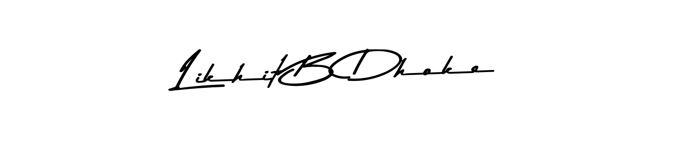 Similarly Asem Kandis PERSONAL USE is the best handwritten signature design. Signature creator online .You can use it as an online autograph creator for name Likhit B Dhoke. Likhit B Dhoke signature style 9 images and pictures png