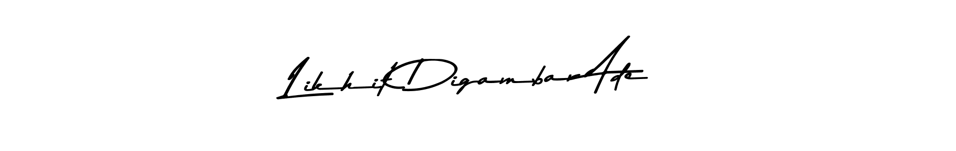 Similarly Asem Kandis PERSONAL USE is the best handwritten signature design. Signature creator online .You can use it as an online autograph creator for name Likhit Digambar Ade. Likhit Digambar Ade signature style 9 images and pictures png
