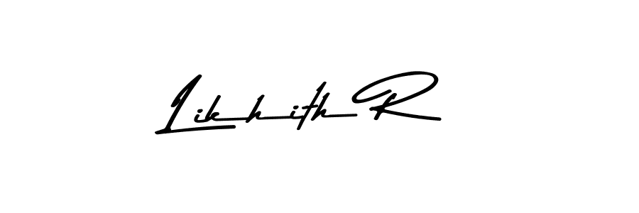 How to make Likhith R name signature. Use Asem Kandis PERSONAL USE style for creating short signs online. This is the latest handwritten sign. Likhith R signature style 9 images and pictures png