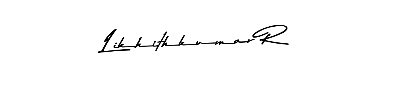 You should practise on your own different ways (Asem Kandis PERSONAL USE) to write your name (Likhithkumar R) in signature. don't let someone else do it for you. Likhithkumar R signature style 9 images and pictures png