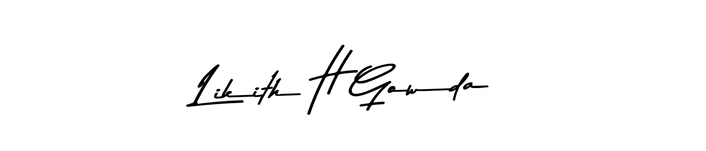 The best way (Asem Kandis PERSONAL USE) to make a short signature is to pick only two or three words in your name. The name Likith H Gowda include a total of six letters. For converting this name. Likith H Gowda signature style 9 images and pictures png