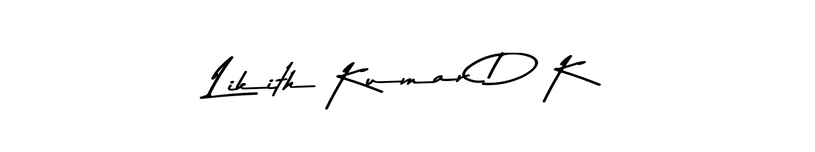 if you are searching for the best signature style for your name Likith Kumar D K. so please give up your signature search. here we have designed multiple signature styles  using Asem Kandis PERSONAL USE. Likith Kumar D K signature style 9 images and pictures png
