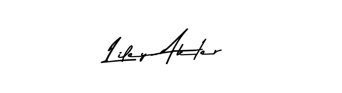 You should practise on your own different ways (Asem Kandis PERSONAL USE) to write your name (Liley Akter) in signature. don't let someone else do it for you. Liley Akter signature style 9 images and pictures png