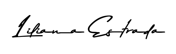 A dynamic signature style for Liliana Estrada using Asem Kandis PERSONAL USE script. Designed to look authentic, handwritten, and professional. Liliana Estrada signature style 9 images and pictures png