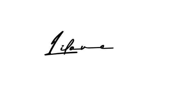 How to make Liloue name signature. Use Asem Kandis PERSONAL USE style for creating short signs online. This is the latest handwritten sign. Liloue signature style 9 images and pictures png