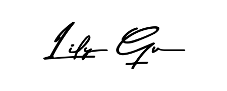 Discover how Lily Gu looks in an executive cursive font (Asem Kandis PERSONAL USE). Perfect for legal documents, invoices, and certificates. Lily Gu signature style 9 images and pictures png