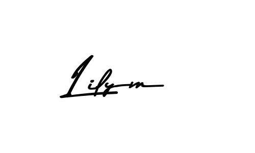 How to make Lilym name signature. Use Asem Kandis PERSONAL USE style for creating short signs online. This is the latest handwritten sign. Lilym signature style 9 images and pictures png
