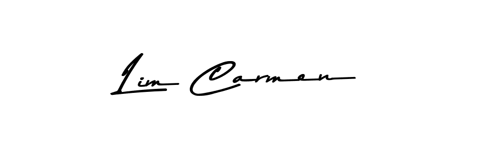 How to make Lim Carmen name signature. Use Asem Kandis PERSONAL USE style for creating short signs online. This is the latest handwritten sign. Lim Carmen signature style 9 images and pictures png