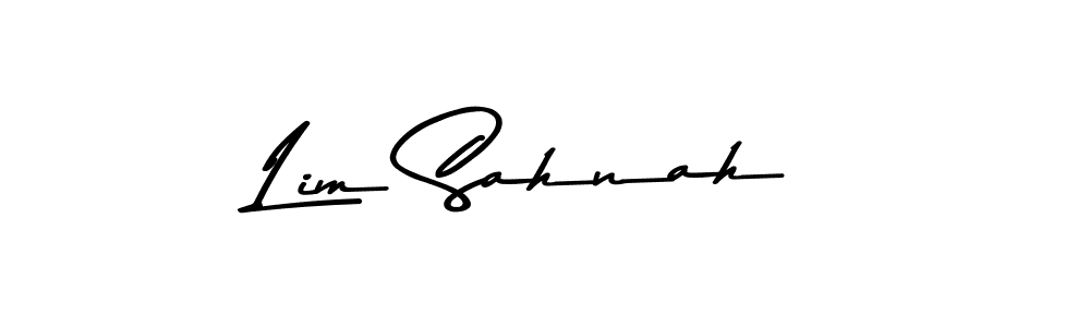 How to make Lim Sahnah name signature. Use Asem Kandis PERSONAL USE style for creating short signs online. This is the latest handwritten sign. Lim Sahnah signature style 9 images and pictures png
