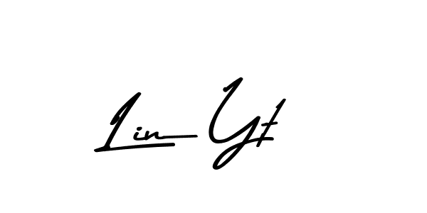 How to make Lin Yt name signature. Use Asem Kandis PERSONAL USE style for creating short signs online. This is the latest handwritten sign. Lin Yt signature style 9 images and pictures png