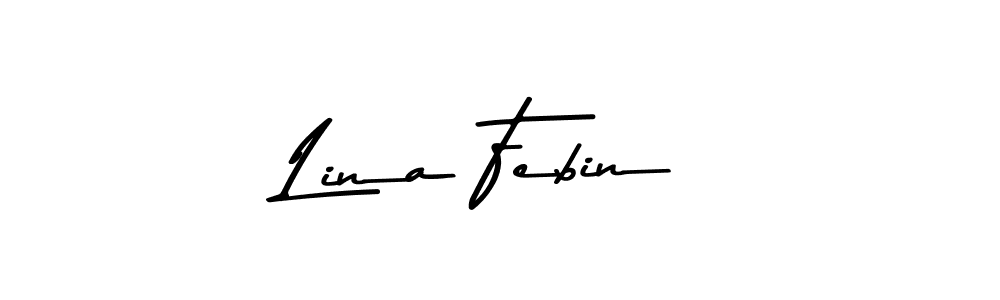 Design your own signature with our free online signature maker. With this signature software, you can create a handwritten (Asem Kandis PERSONAL USE) signature for name Lina Febin. Lina Febin signature style 9 images and pictures png