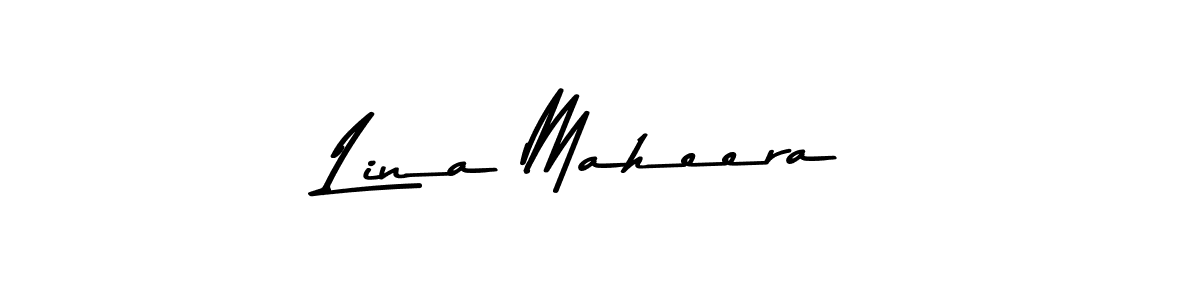 How to make Lina Maheera name signature. Use Asem Kandis PERSONAL USE style for creating short signs online. This is the latest handwritten sign. Lina Maheera signature style 9 images and pictures png