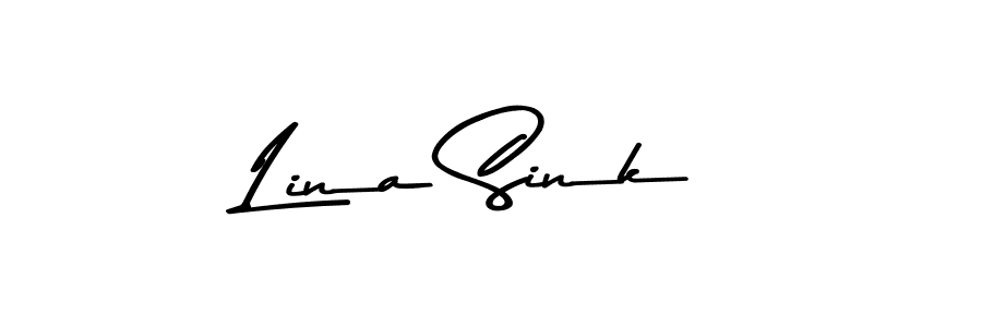 How to make Lina Sink name signature. Use Asem Kandis PERSONAL USE style for creating short signs online. This is the latest handwritten sign. Lina Sink signature style 9 images and pictures png