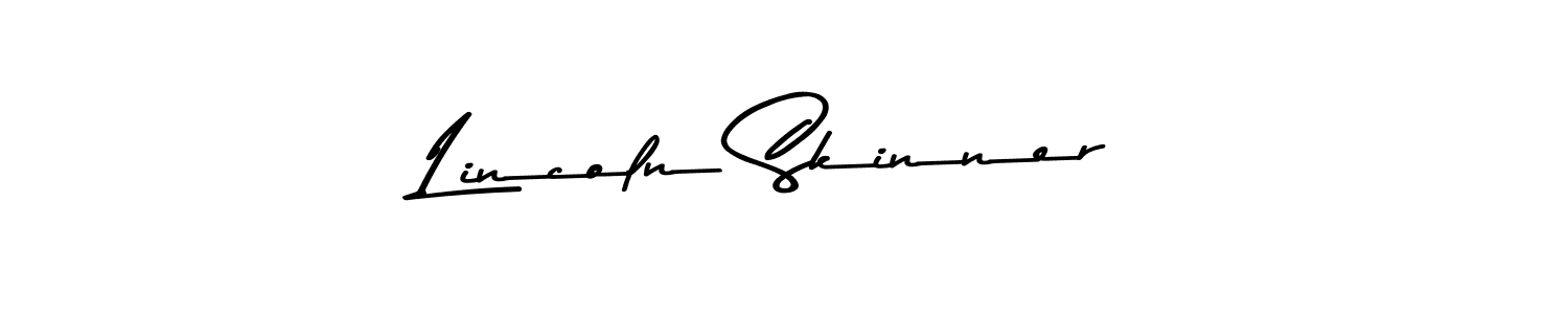 How to make Lincoln Skinner name signature. Use Asem Kandis PERSONAL USE style for creating short signs online. This is the latest handwritten sign. Lincoln Skinner signature style 9 images and pictures png