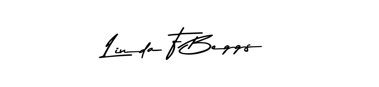 How to make Linda F Beggs name signature. Use Asem Kandis PERSONAL USE style for creating short signs online. This is the latest handwritten sign. Linda F Beggs signature style 9 images and pictures png