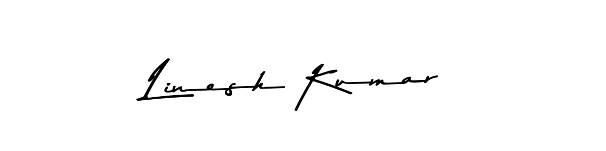 Make a beautiful signature design for name Linesh Kumar. With this signature (Asem Kandis PERSONAL USE) style, you can create a handwritten signature for free. Linesh Kumar signature style 9 images and pictures png