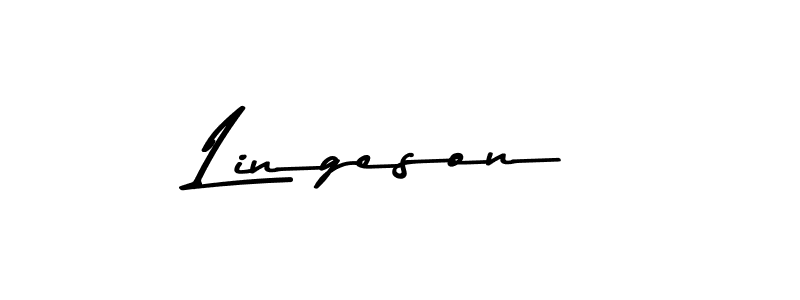 How to make Lingeson name signature. Use Asem Kandis PERSONAL USE style for creating short signs online. This is the latest handwritten sign. Lingeson signature style 9 images and pictures png