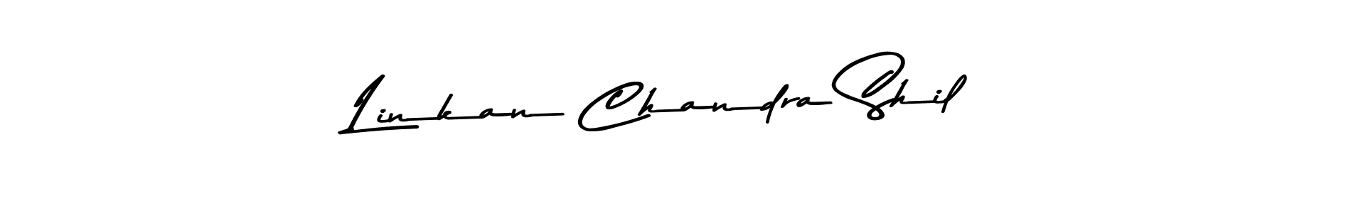 Make a beautiful signature design for name Linkan Chandra Shil. With this signature (Asem Kandis PERSONAL USE) style, you can create a handwritten signature for free. Linkan Chandra Shil signature style 9 images and pictures png