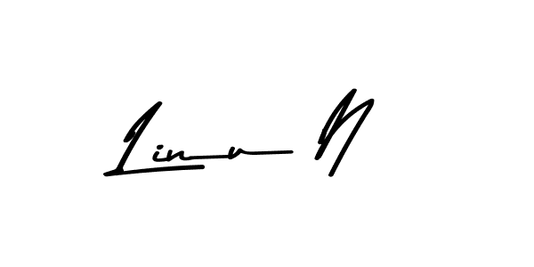 Linu N stylish signature style. Best Handwritten Sign (Asem Kandis PERSONAL USE) for my name. Handwritten Signature Collection Ideas for my name Linu N. Linu N signature style 9 images and pictures png