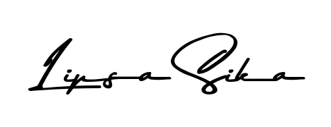 Create your official email sign-off with Lipsa Sika name in Asem Kandis PERSONAL USE style. Crisp, clean, and perfectly legible across all screens. Lipsa Sika signature style 9 images and pictures png